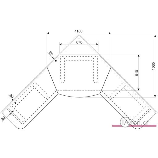 ATLANTIC Eck-Garten-Steingrillküche – mit Stahlkuppel