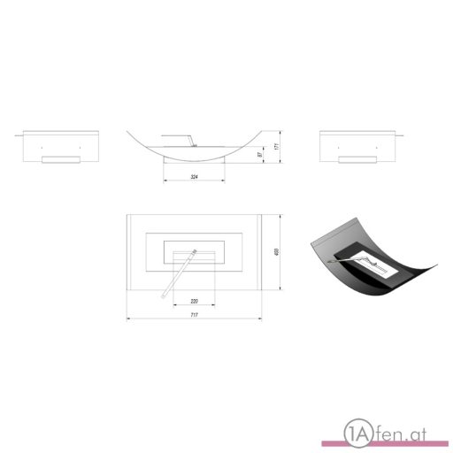 Deco ofen misa / tisch bioethanolkamin granit