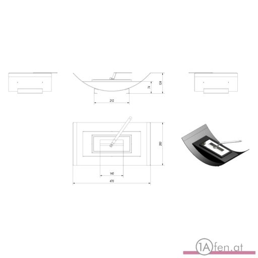 Deco ofen misa mini / tisch bioethanolkamin granit