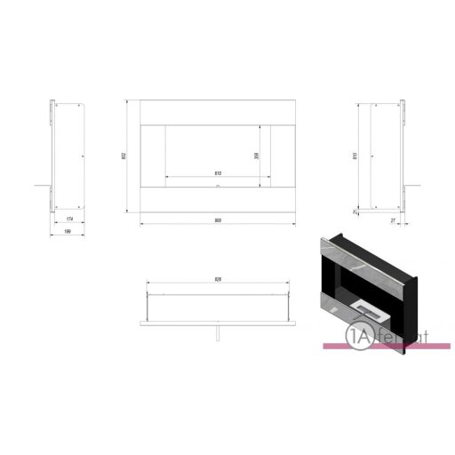 Deco ofen bravo / wand bioethanolkamin edelstahl