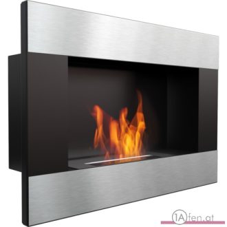 Deco ofen delta /wand bioethanolkamin schwarz horizontal