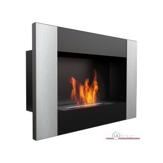 Deco ofen delta / wand bioethanolkamin schwarz vertikal