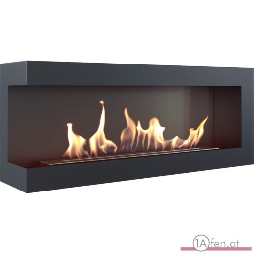 Deco ofen delta 1200 links / wand eck bioethanolkamin schwarz