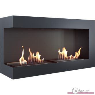 Deco ofen delta 900 links / wand eck bioethanolkamin schwarz