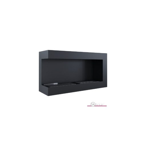 Deco ofen delta 900 links / wand eck bioethanolkamin schwarz