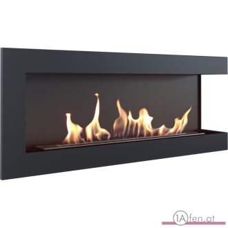   Deco ofen delta 1200 rechts / wand eck bioethanolkamin schwarz