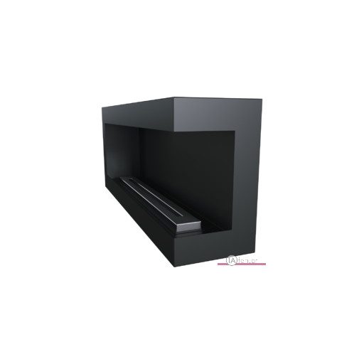 Deco ofen delta 1200 rechts / wand eck bioethanolkamin schwarz
