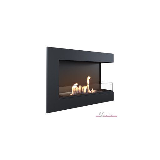 Deco ofen delta 700 rechts / wand eck bioethanolkamin schwarz