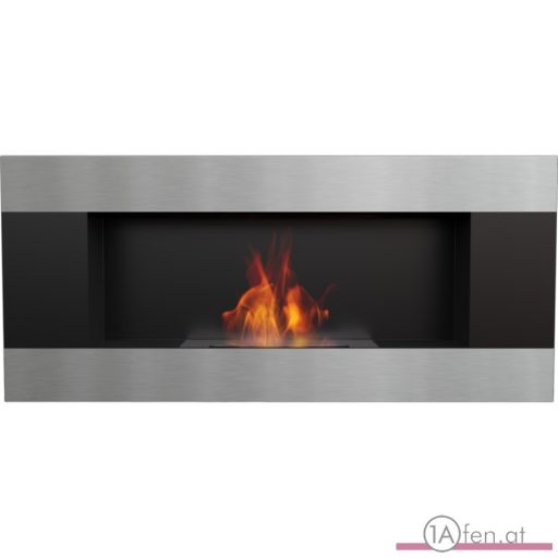 Deco ofen delta 2 / wand bioethanolkamin schwarz horizontal