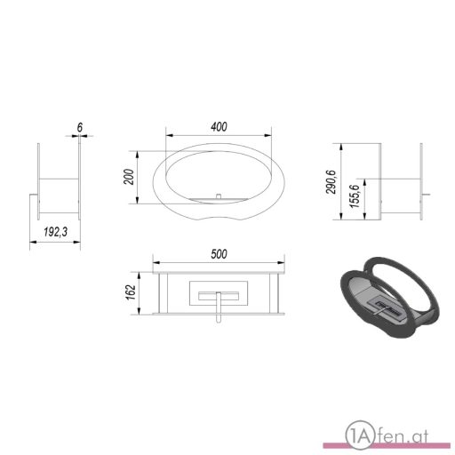 Deco ofen echo /tisch bioethanolkamin schwarz
