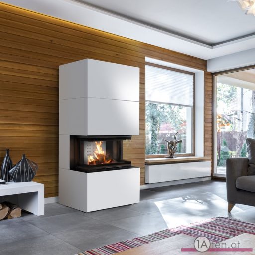 KAMINEINSATZ NBC/EASY BOX 7 KW Ø 160 BAUSATZ - Stahlverkleidung - Farbe weis