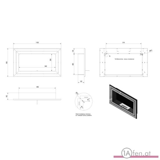 Deco ofen juliet1100 / wand bioethanolkamin