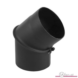   Rauchrohrbogen / ofenrohr 200mm - 0° - 45° ohne reinigungsöffnung schwarz