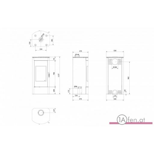 Kratki titan/g/r panoramakamin mit designglastür 11kw