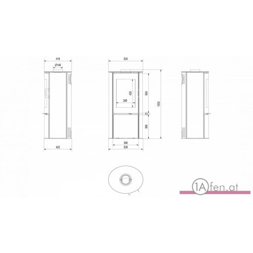 Kaminofen kratki koza ab s dr mit kachel verkleidung - 8kw