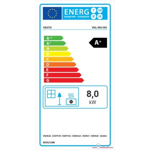 Kratki kamineinsatz vn 480 mit eckglas / 8kw
