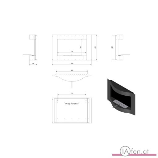 Deco ofen lima / wand bioethanolkamin 