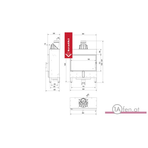 Kratki lucy 14 slim  kamineinsatz BLACK /10 kw