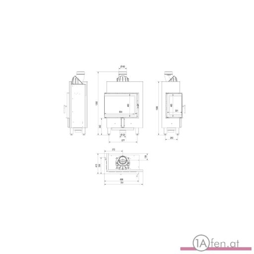 Kratki lucy 12 slim  kamineinsatz mit linke eckscheibe/ 8kw