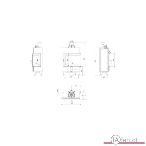 Kratki lucy 12 slim  kamineinsatz mit rechte eckscheibe/ 8kw