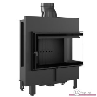   Kratki lucy 14  kamineinsatz mit rechte eckscheibe/ 14kw - schwarzer Innenraum.