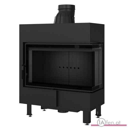 Kratki lucy 14  kamineinsatz mit rechte eckscheibe/ 14kw - schwarzer Innenraum.