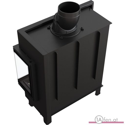 Kratki lucy 14  kamineinsatz mit rechte eckscheibe/ 14kw - schwarzer Innenraum.