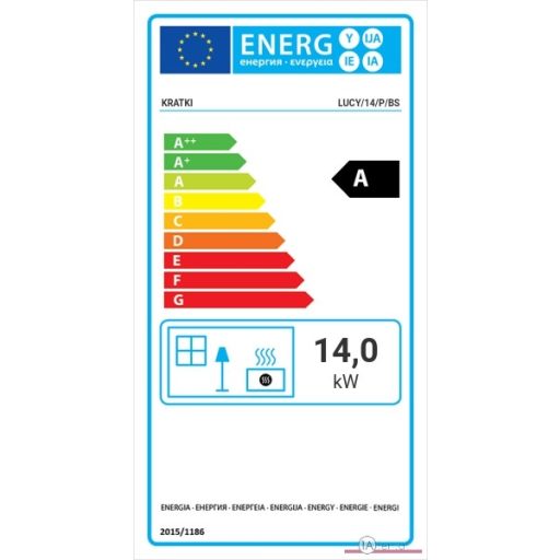 Kratki lucy 14  kamineinsatz mit rechte eckscheibe/ 14kw - schwarzer Innenraum.