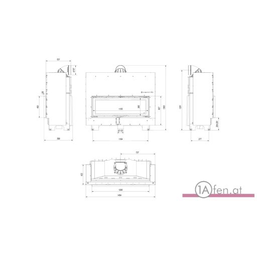 Kratki mb 120 kamineinsatz mit schiebetür / 22 kw