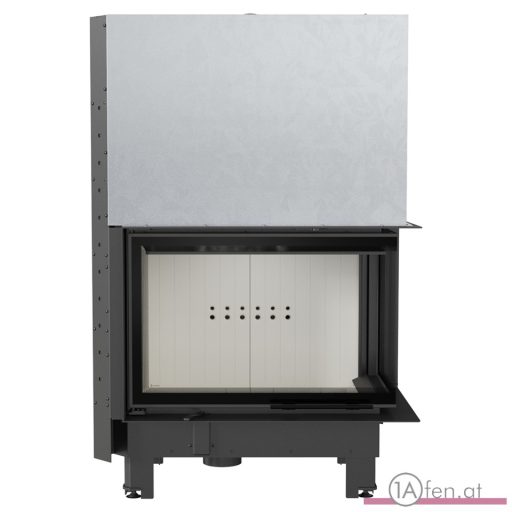 Kratki mba 17  kamineinsatz mit rechte eck-schiebetür aus gebogenes glas  /17 kw