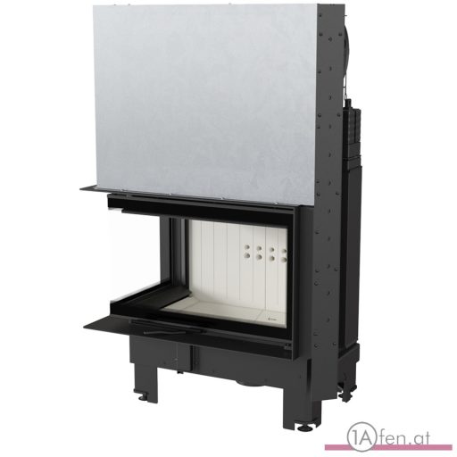 Kratki mbm 10  kamineinsatz mit linke eck-schiebetür aus gebogenes glas /10 kw