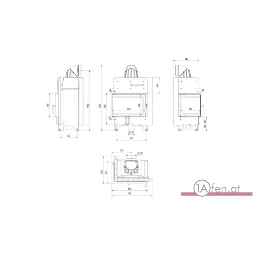 Kratki mbm 10  kamineinsatz mit linke eckscheibe /10 kw