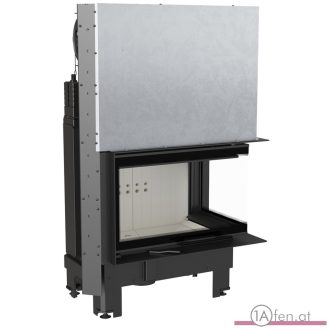   Kratki mbm 10  kamineinsatz mit rechte eck- schiebetür aus gebogenes glas /10 kw