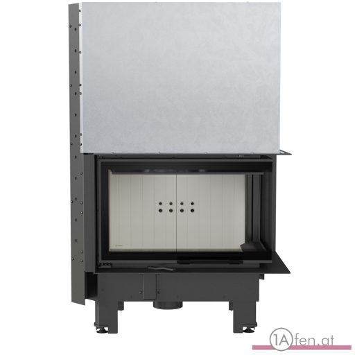 Kratki mbm 10  kamineinsatz mit rechte eck- schiebetür aus gebogenes glas /10 kw
