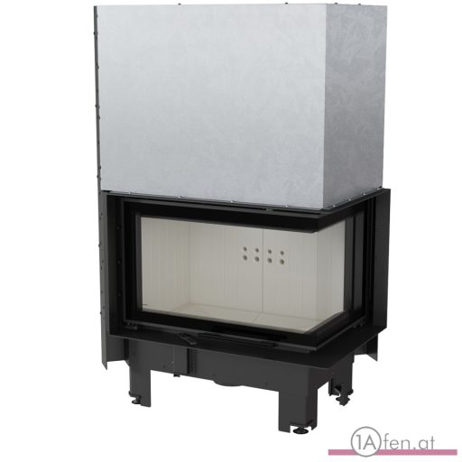 Kratki mbm 10  kamineinsatz mit rechte eck- schiebetür aus gebogenes glas /10 kw