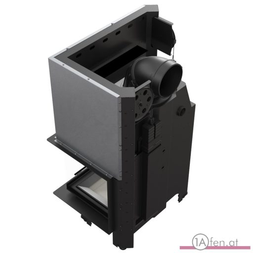Kratki mbm 10  kamineinsatz mit rechte eck- schiebetür aus gebogenes glas /10 kw