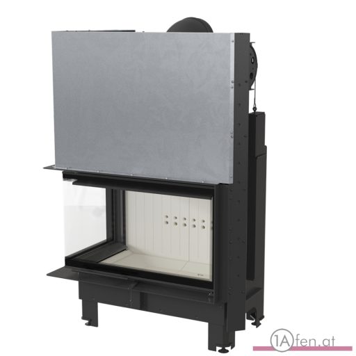 Kratki mbo 15  kamineinsatz mit linke eck-schiebetür aus gebogenes glas  /15 kw
