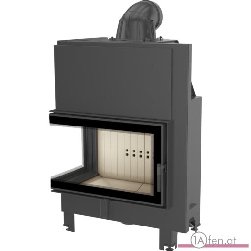 Kratki mbo 15  kamineinsatz mit linke eckscheibe aus gebogenes glas /15 kw