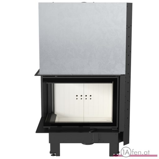 Kratki mbz 13  kamineinsatz mit linke eck-schiebetür aus gebogenes glas  /13 kw