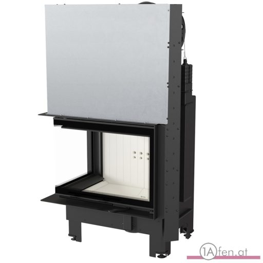 Kratki mbz 13  kamineinsatz mit linke eck-schiebetür aus gebogenes glas  /13 kw