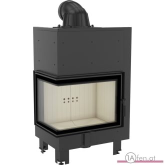 Kratki mbz 13  kamineinsatz mit gebogenes glas links /13 kw