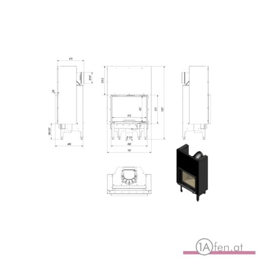 Kratki nadia10  kamineinsatz  mit schiebetür  /10 kw