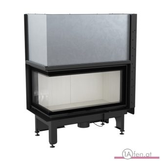   Kratki nadia 14 BLACK kamineinsatz mit eck- schiebetür links schwarz Verkleidung /14 kw