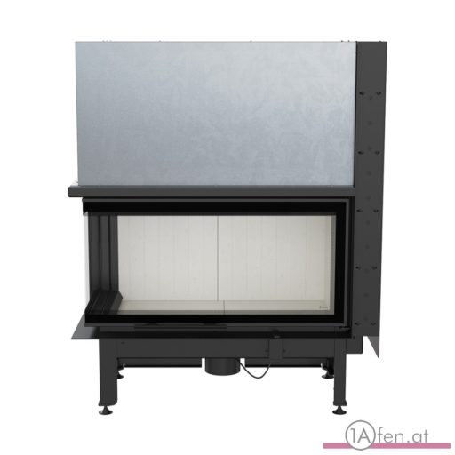 Kratki nadia 14 BLACK kamineinsatz mit eck- schiebetür links schwarz Verkleidung /14 kw