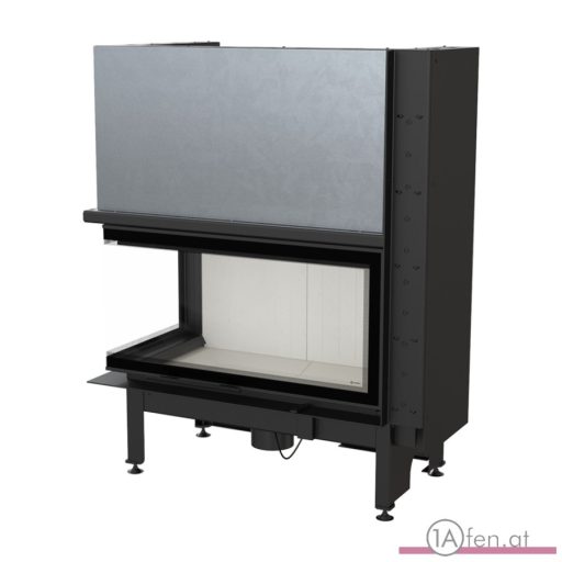 Kratki nadia 14 BLACK kamineinsatz mit eck- schiebetür links schwarz Verkleidung /14 kw