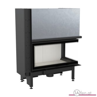   Kratki nadia 14 BLACK kamineinsatz mit eck- schiebetür rechts Schiebetür schwarz Verkleidung /14 kw