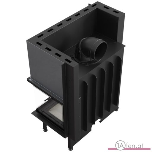 Kratki nadia 14 BLACK kamineinsatz mit eck- schiebetür rechts Schiebetür schwarz Verkleidung /14 kw