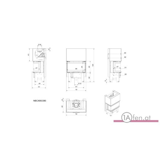 Panorama kamineinsatz nbc 7 680/280