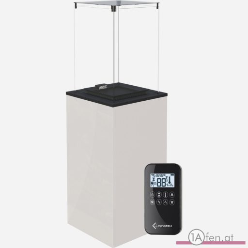 Gaskamin outdoor patio mini weiß mit fernbedienung / 37 mbar