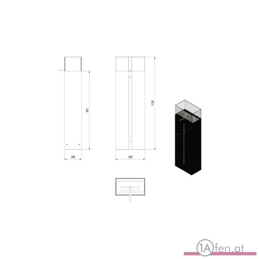 Deco ofen romeo / freistehend bioethanolkamin in farbe schwarz